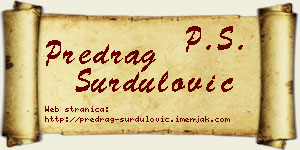 Predrag Surdulović vizit kartica